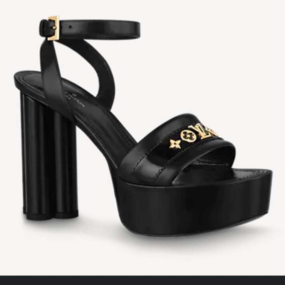 Louis Vuitton Women Podium Platform Sandal Black